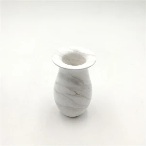Customized home decoration cheap cost white color marble flower vase