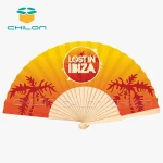 Customized spanish wooden hand fan paper folding fan