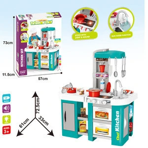 Cute funny kitchen play set with water and music light functions