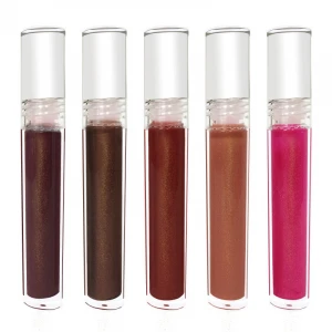 Cute matte round tube lip gloss 31 color multi color pearl custom label  lip glaze suppliers 2021hot selling