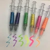 Cute non-toxic syringe shape highlighters with custom logo advertising stationery gift
