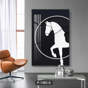Decoration 3d Luxury Modern horse wall art canvas framed wall painting for Living Room
