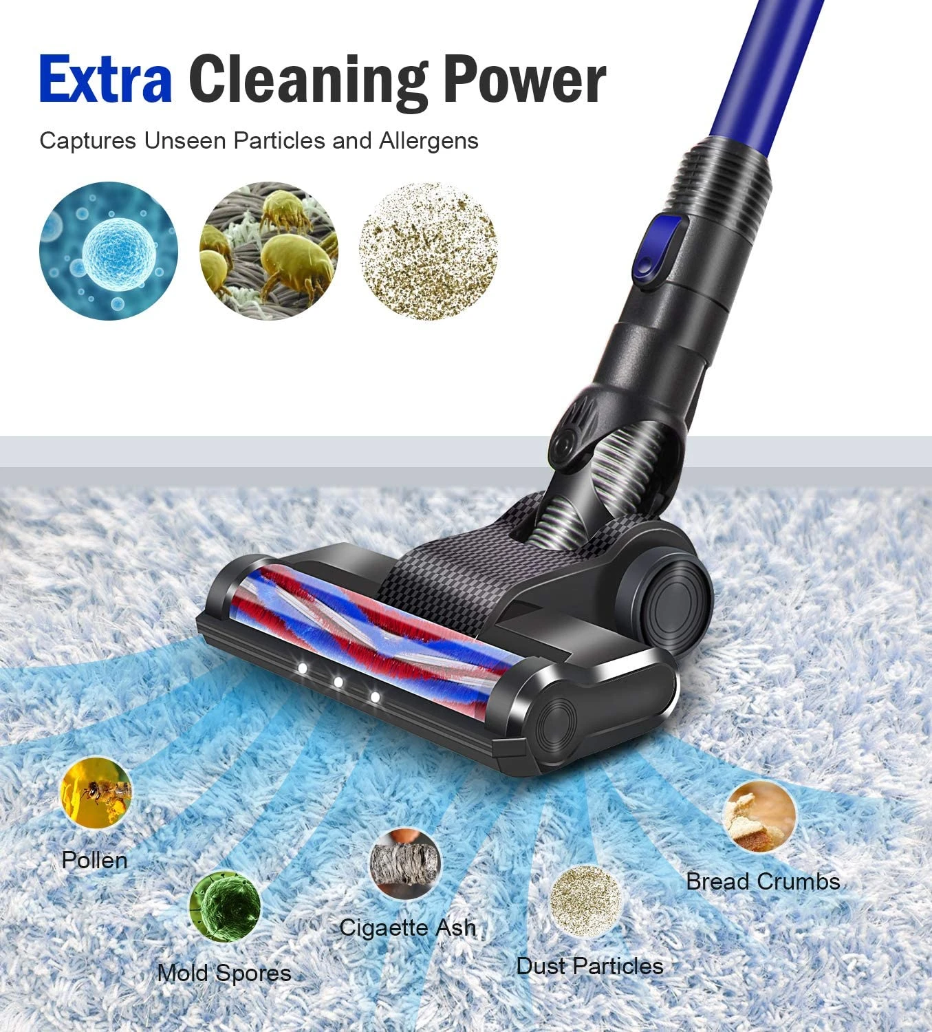Deenkee Wireless Commercial Upright Battery Cyclonic Steam Hand Held Small Cordless Portable Vacuum Cleaner