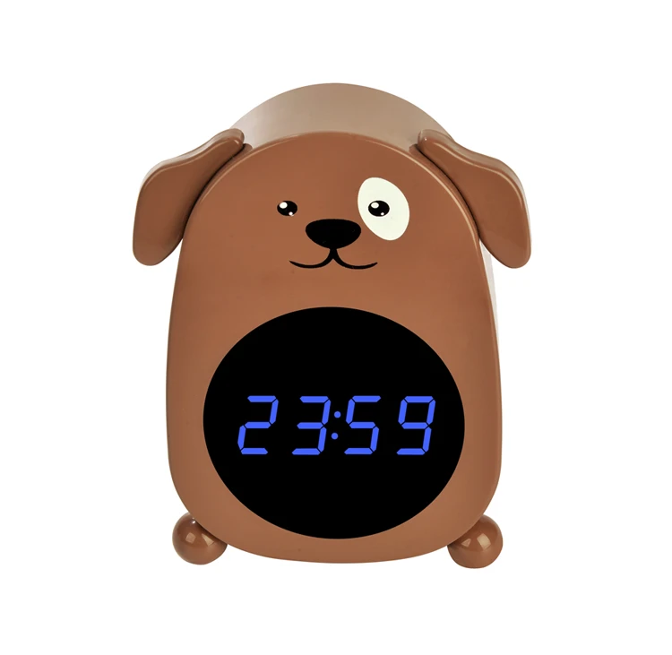Desk and Table Digital Alarm Clock with charger LED Digital &amp; Analog Clock with Metal Case Animal Clock Rechargeable