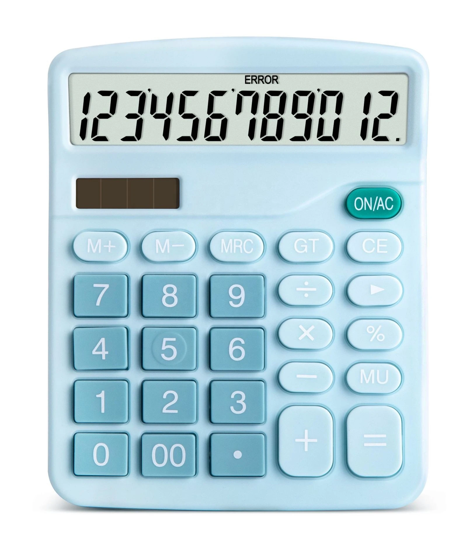 Desktop Calculator 12 Digit Large LCD Display  Office Calculator, Dual Power Electronic Calculator(Pink and Blue)