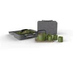 DHPO arabic coffee and tea sets with one ceramic tea pot and  four tea cups, with wooden tray
