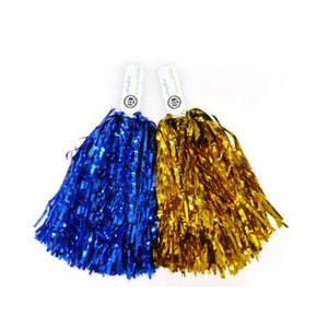 Different color PET Cheerleading Metallic Pom Poms