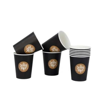 Disposable Coffee Cups Custom Logo Disposable Recycle 8b Oz Single Wall Disposable Coffee Cups with PE Coating