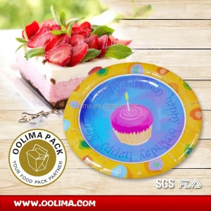 Disposable party plate with print