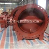 DN1200 PN16 bi-directional flow flanged butterfly valve with triple eccentricity manual wormgear operated