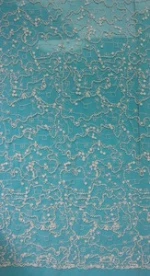 Dongguan zhuosi machine made bead pearl lace embroidered on mesh fabric