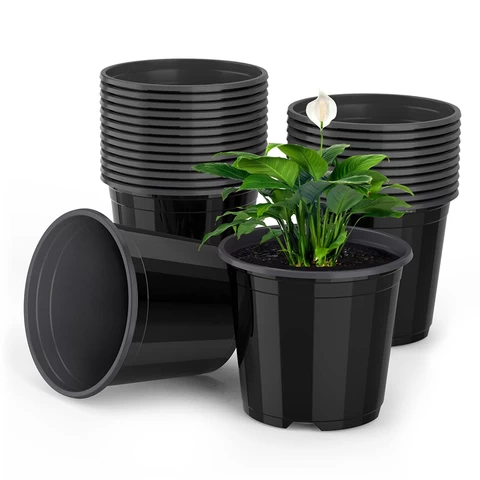 Durable 90 100 120 130 140 150 160 180mm Plastic Plant Nursery Double Color Flower Pot