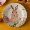 Easter Watercolor Rabbit Flat Spring Ceramic Base Plates