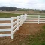 Eco-Friendly 4 Rail PVC Fencing, Vinyl Horse Fencing, Plastic Ranch Fencing, Post and Rail Fencing