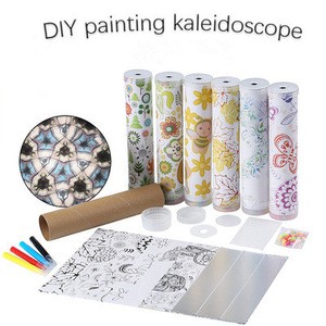 Educational Toys Paper Kaleidoscope Science Fiction Element DIY Painting Self-Adhesive Custom Magic Kaleidoscope Toy