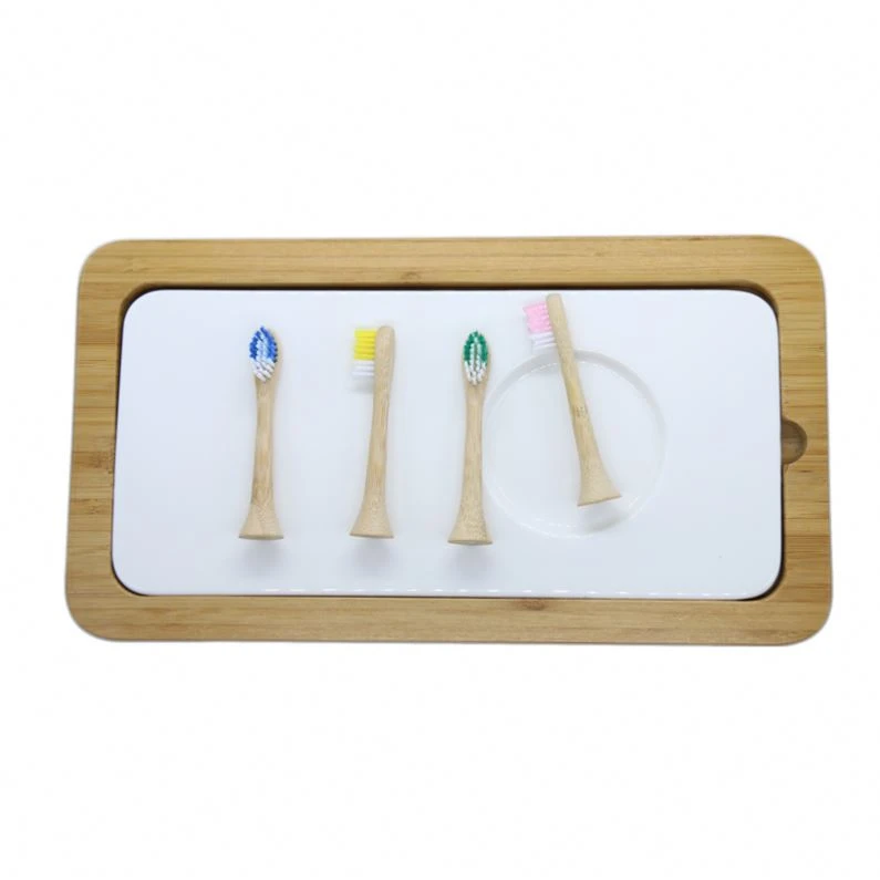 electric toothbrush heads made in natural bamboo with Charcoal, Spiral and new Dupont sebacic acid Nylon Bristle