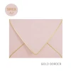Envelopes V Flap Quick Self Seal with Gold Border Golden Border pink envelope for Weddings, Invitations