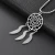 Import European and American titanium steel ethnic style fringed feather personalized necklace hollow mesh pendant from China