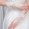 European Korean wedding accessories Fashion elegant simple flower crystal embellished lace bridal wedding gloves