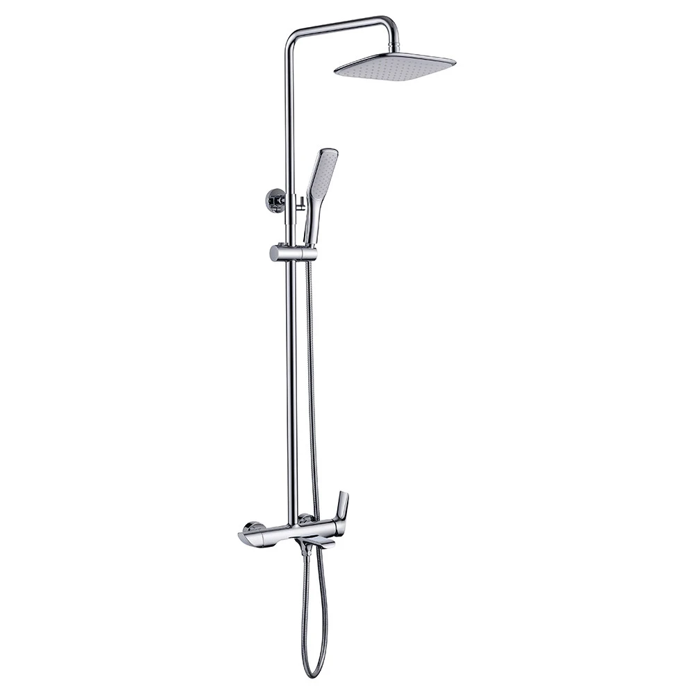 European style brass single handle bathroom rain shower faucets with handheld shower