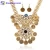 Import Exotic Gold Jewelry Fashion Three Layer Chains Turquoise Bead Setting Eight-pointstardesign Coins Bridal Jewelry Set from China