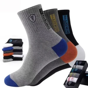 Factory Can Customize Men's High -quality Anti -foot Odor, Sweat -absorbing Sweat -absorbing Mid Calf Sports Socks Knitted