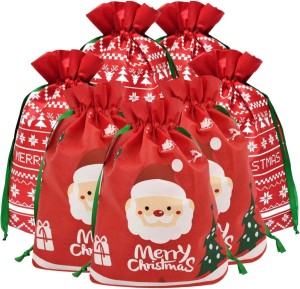 Factory Custom Logo Eco-Friendly Christmas Bag for Children Drawstring Bag