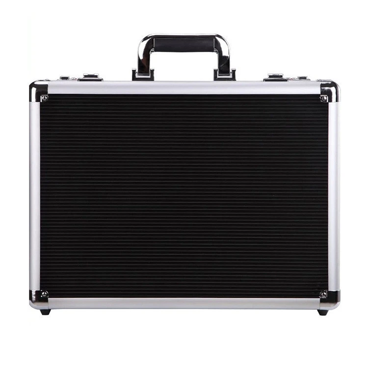 Factory customized fashion hard aluminum briefcase lock aluminum briefcase with foam