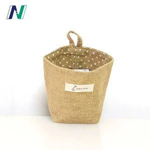 Factory direct selling cotton and linen laundry storage basket collapsible folding cotton  storage baskets bag box liner