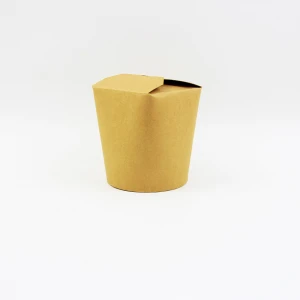 Disposable Waterproof Take Away Paper Cups, Brown Kraft Paper Cups Packing Cups For Rice Noodle Street Food