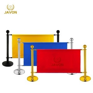 factory removable advertising banner stands queue belt barrier weighted base retractable tape barriers stanchion banner design