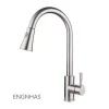 Factory supply hot sale brush nickel 304 stainless steel pull out kitchen mixer faucet