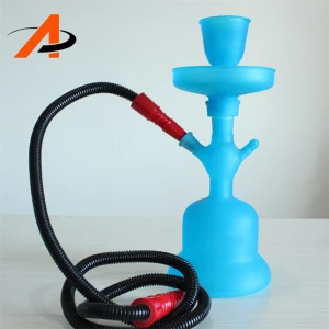 Factory Wholesale High Quality Blue Silicon Glass Hookha Water Pipe
