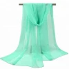 Fashion plain color silk chiffon spring scarf shawl for ladies