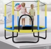 Fast Delivery 60inch Round Children Mini Trampoline Enclosure Net Pad Rebounder Outdoor Exercise Kids Jumping Bed Max Load 250KG