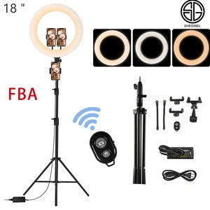 FBA 18 inch dimmable LED Ring Light With Tripod Stand 3200-5500K Lighting For Camera Photo Gallery Youtube video Ring Light