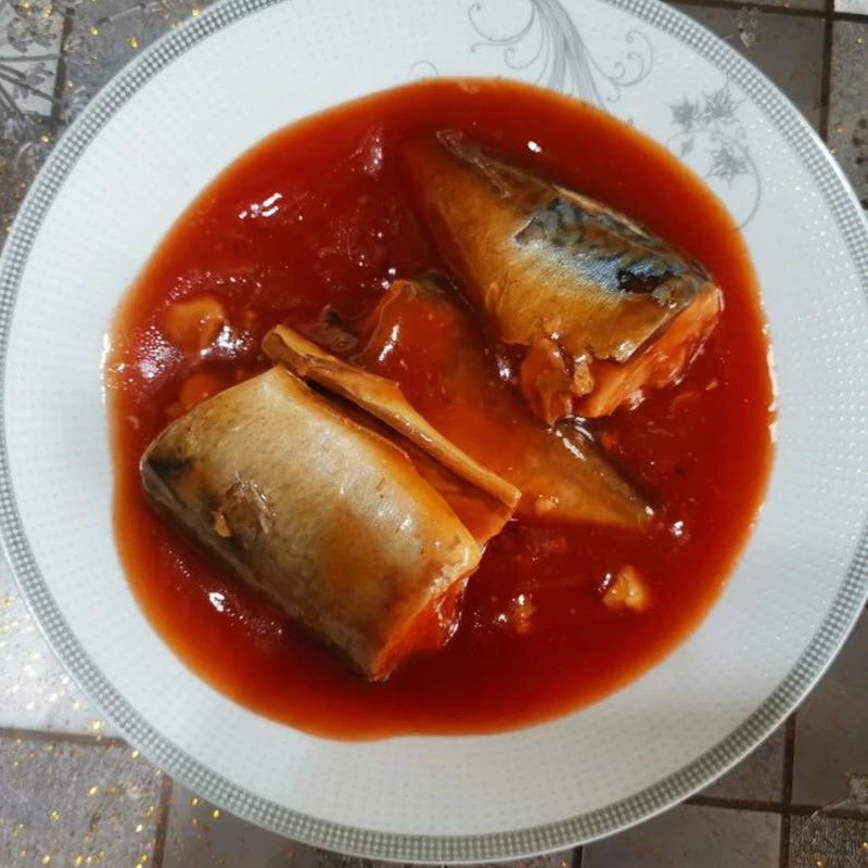 fish product canned mackerel fish in tomato sauce