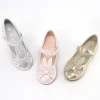 Flats Shoes Little Girls Ballet Flats Slip-on Party Childrens Dress Shoes with Elastic Metallic PU