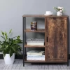 Floor Storage Adjustable Shelves Rustic Free Standing Cupboard Solid Living Room Furniture Display Wooden Sideboard Cabinet