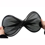 Foldable stactic car side windshield window mesh sunshade