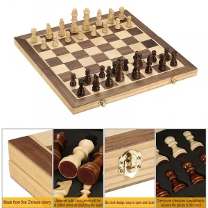 Foldable Wooden International Chess Set For Educational Game