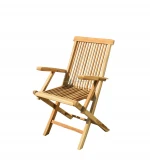 FOLDING ARM CHAIR TEAK WOOD GARDEN FURNITURE TGF-002