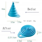 Food Grade  Silicone Funnel Collapsible Powder  Foldable Kitchen Separating Funnel
