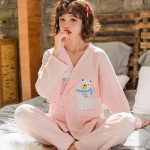 Foshan factory competitive price maternity nightgown and robe set night suit for women