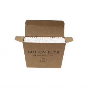 Free Sample 100pcs bamboo cotton stick swabs ear clean buds