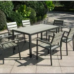 Garden Furniture Low MOQ Plastic Wooden Aluminium Dining Table