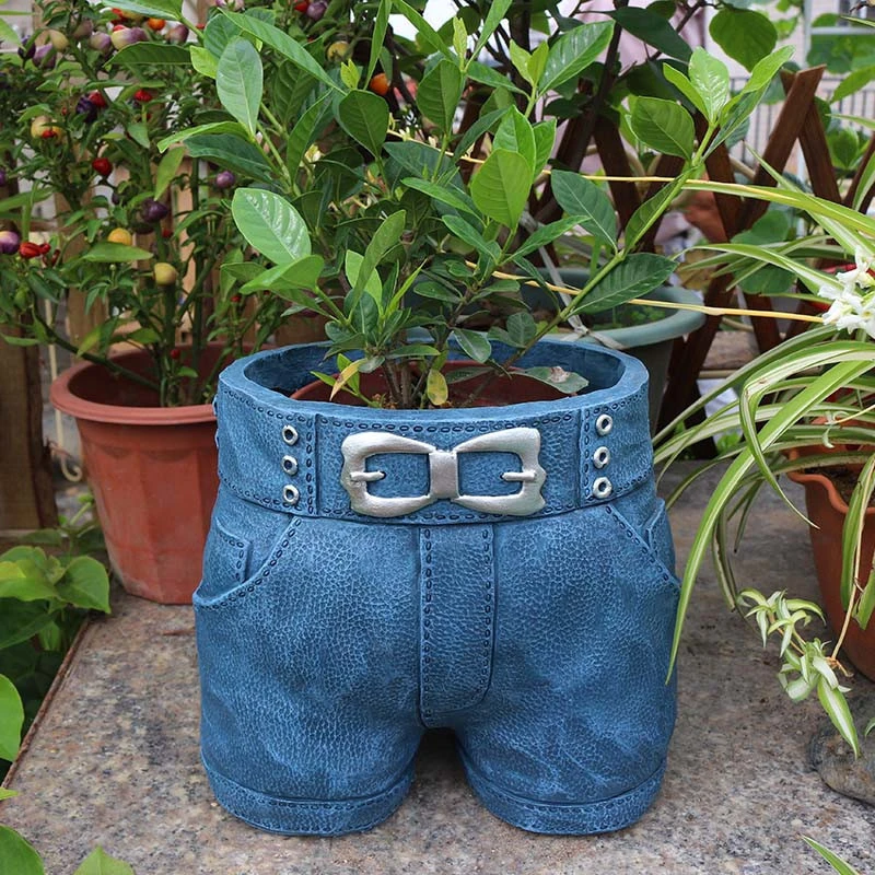 Garden ornamentssketch jeans pants flowerpot creative resin crafts