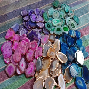 Gems Crafts stone pad Semi Precious agate Slice Coaster