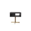 Geometric designed modern style black bedside table nightstands with metal legs for bedroom