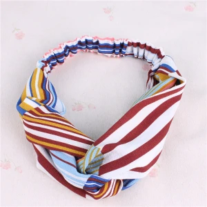 girl hair band Custom Fashion Girl Yoga Sport Handmade Stripe Elastic Hair band With logo